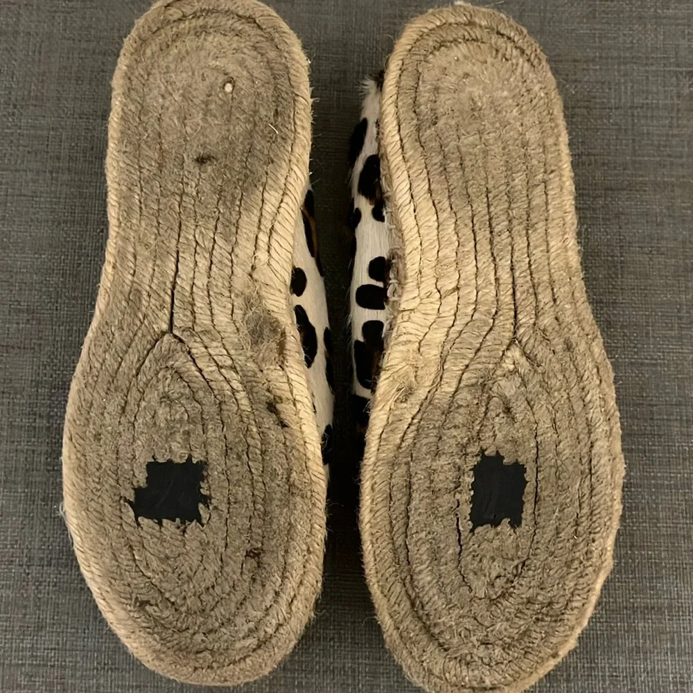 Sz 7 Elyse Walker Los Angeles White Leopard Calfhair Dee Espadrilles 37